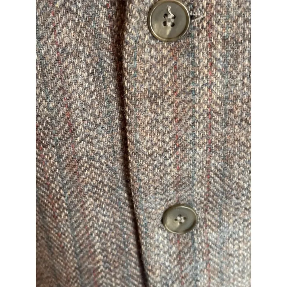 Vtg Farah Designer Herringbone Tweed Blazer Suit Coat Jacket 100% Wool 42R